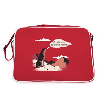 If i pee here, all this will be mine drôle de chien - Sac Retro - rouge/blanc - Dos