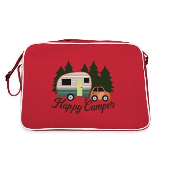 Happy Camper, Hiking & Camping Lover, Camper Gift - Retro Bag - red/white - Back