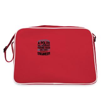 Ingenieur schenkt dann einmal einen höflichen jungen Mann - Retro Tasche - Rot/Weiß - Hinten