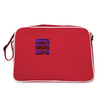 Engineer Gifts Expensive to Hire a Qualified - Retro Bag - red/white - Back