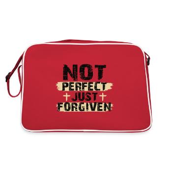 Not Perfect Just Foregiven Christian Gift Ideas - Retro Bag - red/white - Back