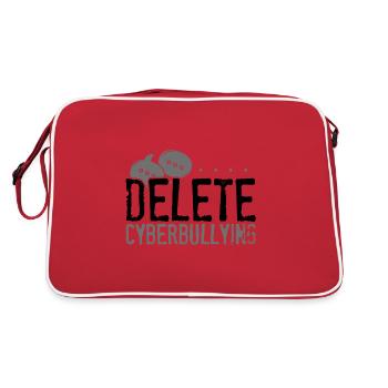 Anti-Mobbing-Geschenke Löschen Cybermobbing-Geschenkidee - Retro Tasche - Rot/Weiß - Hinten
