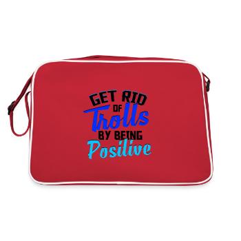 Befreien Sie sich von Trollen, indem Sie positiv gegen Mobbing vorgehen - Retro Tasche - Rot/Weiß - Hinten