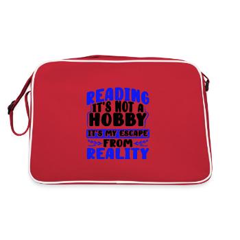 Book Lover Gifts Reading Not Hobby Escape from - Retro Bag - red/white - Back