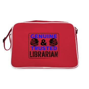 Bibliothekar schenkt echten und vertrauenswürdigen Bibliothekar - Retro Tasche - Rot/Weiß - Hinten
