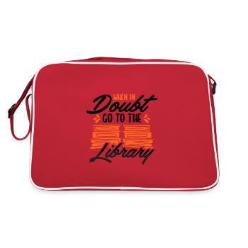 Cadeau d’amoureux des livres dans le doute Aller à bibliothécaire de la bibliothèque - Sac Retro - rouge/blanc - Dos