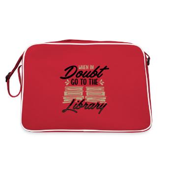 Cadeau d’amoureux des livres dans le doute Aller à bibliothécaire de la bibliothèque - Sac Retro - rouge/blanc - Dos