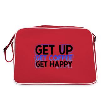 Coffee Addict Gift Get Up Get Coffee Get Happy - Retro Bag - red/white - Back