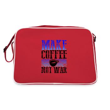 Coffee Addict Gift Make Coffee Not War Coffee - Retro Bag - red/white - Back