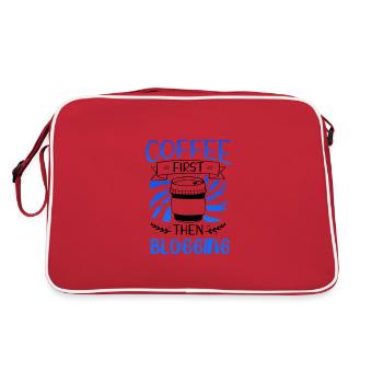 Blogger Gift Coffee First then Blogging Gifts - Retro Bag - red/white - Back