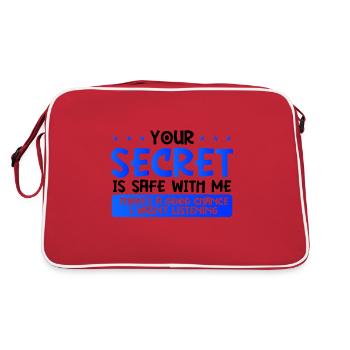 Cadeau sarcastique Votre secret Coffre-fort Ne pas écouter - Sac Retro - rouge/blanc - Dos
