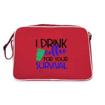 Cadeau de buveur de café Je bois du café pour votre - Sac Retro - rouge/blanc - Dos