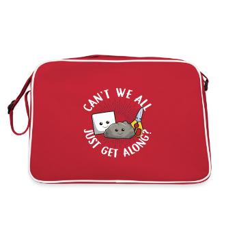 Ne pouvons-nous pas tous nous entendre Rock Paper Scissors - Sac Retro - rouge/blanc - Dos
