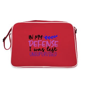 Sarcastic In My Defense Left Unsupervised Sarcasm - Retro Bag - red/white - Back