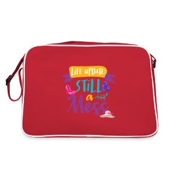 Sarcastic Girl Life Update Still A Mess Feminine - Retro Bag - red/white - Back