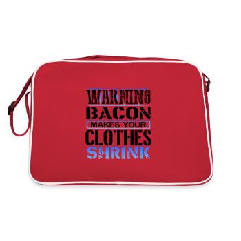 Bacon Lover Gift Warning Bacon Make Clothes - Sac Retro - rouge/blanc - Dos