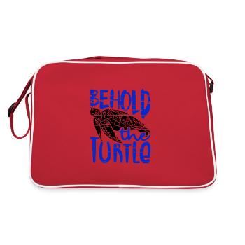 Behold the Turtle Fun Turtle Lover Gifts - Retro Bag - red/white - Back