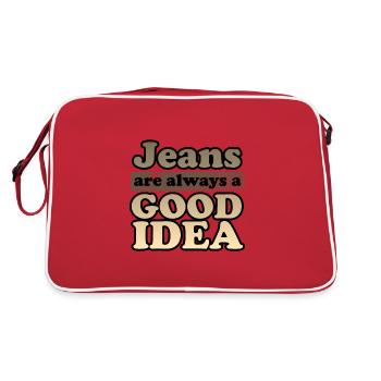 Les jeans sont toujours une bonne idée Idée cadeau Denim Lover - Sac Retro - rouge/blanc - Dos