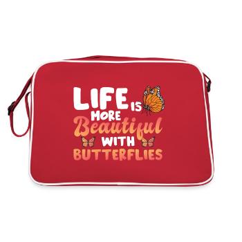 Insectes papillons Plantes Jardinage Monarque - Sac Retro - rouge/blanc - Dos