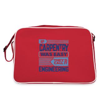 Carpentry Gift If Carpentry Easy Call it - Retro Bag - red/white - Back