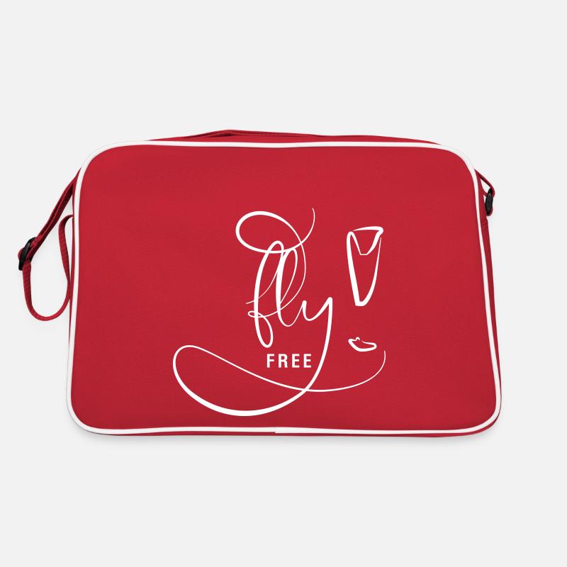 Fly free paragliding - Retro Tasche - Rot/Weiß