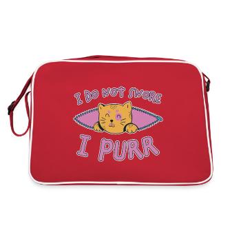 Schnurren Schnarchen Lustige Spruch Katze Geschenk - Retro Tasche - Rot/Weiß - Hinten