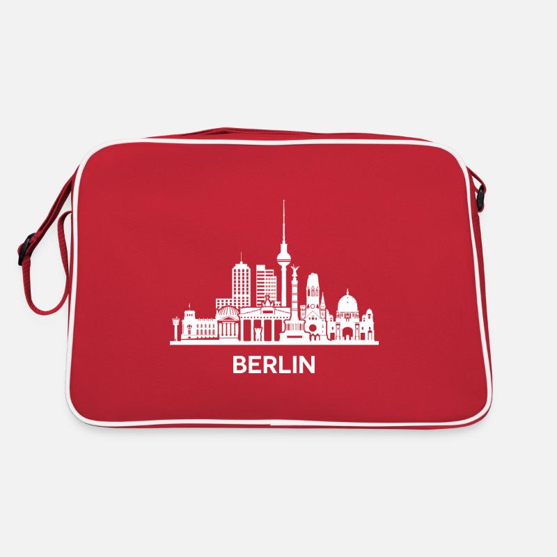 Berlin, weiß. Erweiterte Version Retro Tasche