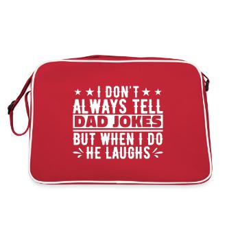 Ich erzähle Papa-Witze nicht immer - Retro Tasche - Rot/Weiß - Hinten