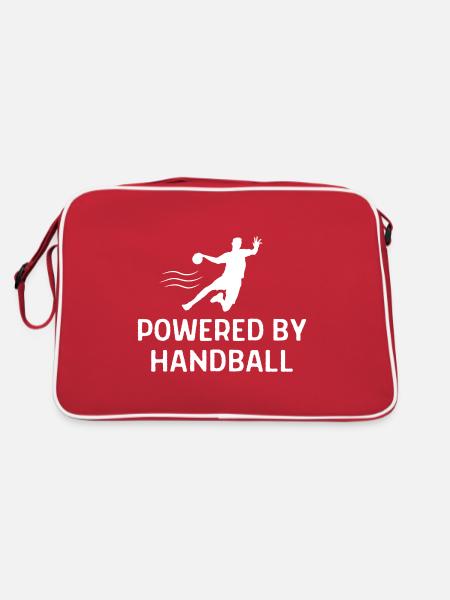 Handball Handballer Spruch Geschenk - Retro Tasche - Rot/Weiß - Hinten