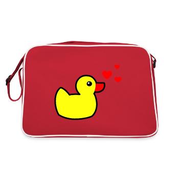 Squeaky Duck Yellow Valentine's Day - Retro Bag - red/white - Back