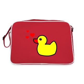 Squeaky Duck Yellow Valentine's Day 2 - Retro Bag - red/white - Back