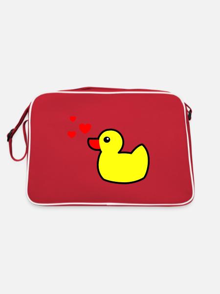 Canard grinçant Jaune Saint-Valentin 2 - Sac Retro - rouge/blanc - Dos