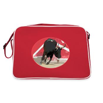 Stier von Camargue ovale - Retro Tasche - Rot/Weiß - Hinten