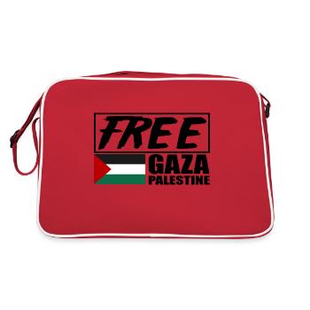 Free Gaza, Free Palestine, Save Gaza, Palestina - Sac Retro - rouge/blanc - Dos