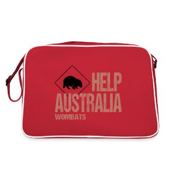 AIDEZ LES WOMBATS AUSTRALIENS - Sac Retro - rouge/blanc - Dos