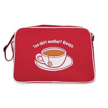 Thé Humour Sachet de thé Buveur de thé Drôle de thé - Sac Retro - rouge/blanc - Dos