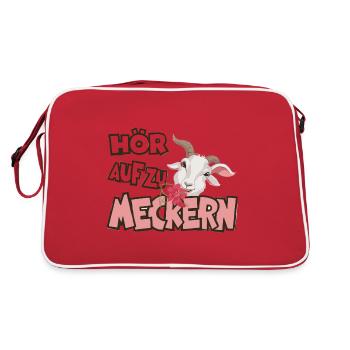 Hör auf zu meckern für eine Frau oder Mädchen - Retro Tasche - Rot/Weiß - Hinten