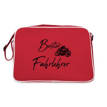 Bester Fahrlehrer - Retro Tasche - Rot/Weiß - Hinten