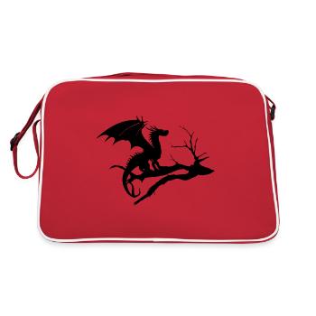 Dragon Design Silhouette Dead Tree - Retro Bag - red/white - Back