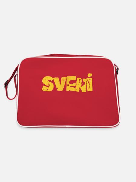Sveni - Retro Tasche - Rot/Weiß - Hinten