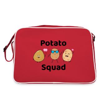 Potato Squad Potatoes Funny Saying Joke - Retro Bag - red/white - Back