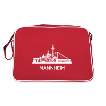 Mannheim, weiß - Retro Tasche - Rot/Weiß - Hinten