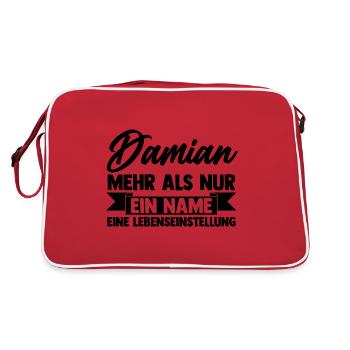 First name Damian - Retro Bag - red/white - Back