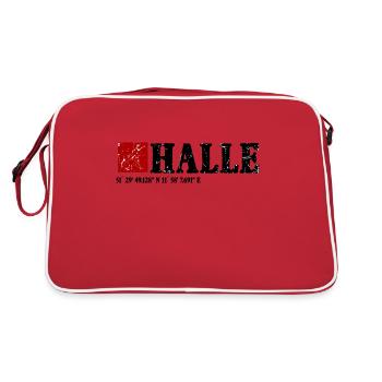 Halle an der Saale my city that I love - Retro Bag - red/white - Back