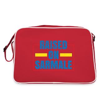 Aufgewachsen auf Sarmale - Retro Tasche - Rot/Weiß - Hinten
