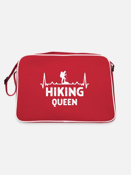 Klettern Kletterer Hiking Sprüche Geschenk - Retro Tasche - Rot/Weiß - Hinten