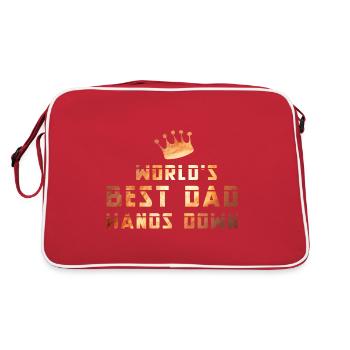 World's Best Dad Hands down - Retro Bag - red/white - Back