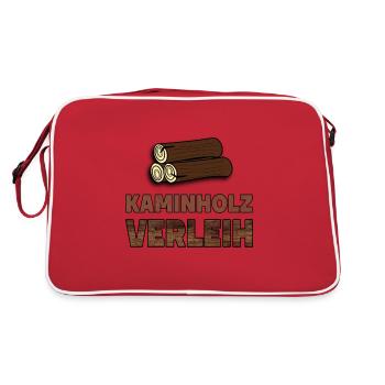 Bois de cheminée Location de bois de chauffage Cadeau - Sac Retro - rouge/blanc - Dos