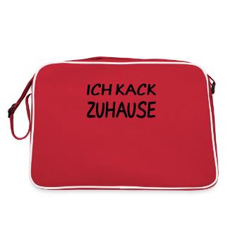 I kack home - for all Heimscheisser - Retro Bag - red/white - Back