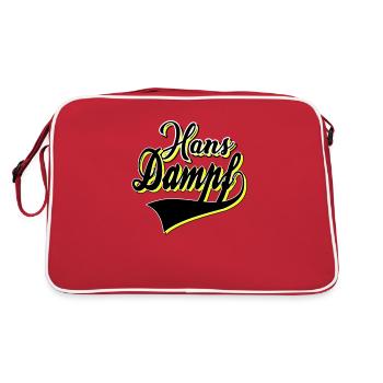 Hans Dampf - Retro Tasche - Rot/Weiß - Hinten